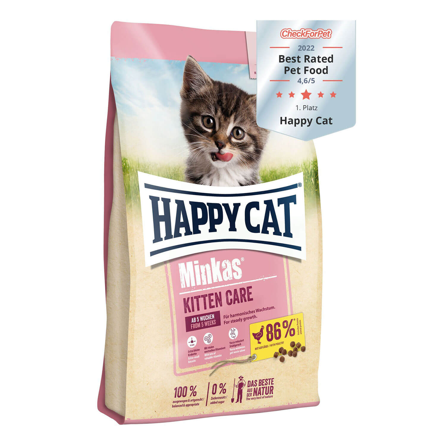 happy-kitten-(1) غذا خشک بچه گربه هپی کت مینکاس کیتن وزن